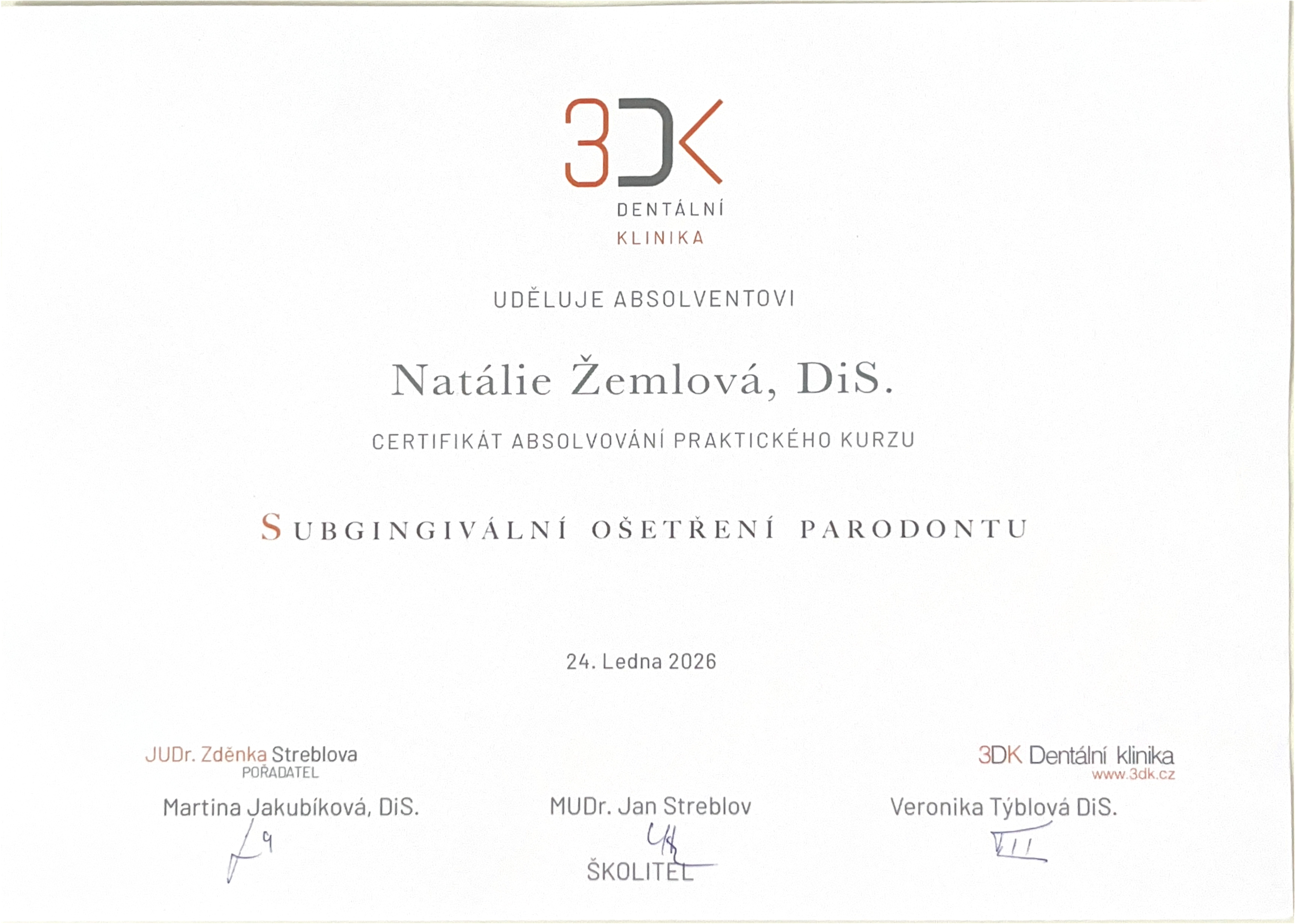 Natálie Žemlová, DiS. – diplom 1